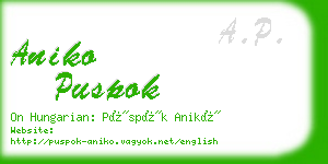 aniko puspok business card